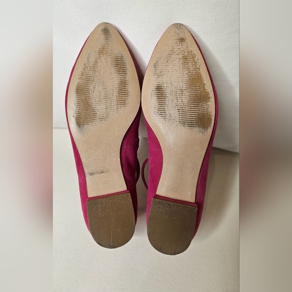 Talbots Pink Edison Kid Suede Strappy Flats - Picture 5 of 7